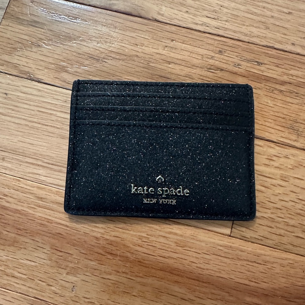 Kate Spade Black Sparkle Card Holder
